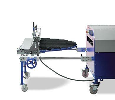 Side View of exit cutter extended position for a 90 degree cut.